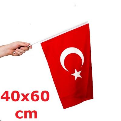 Alpaka Kumaş Sopalı Türk Bayrağı (40x60 cm)