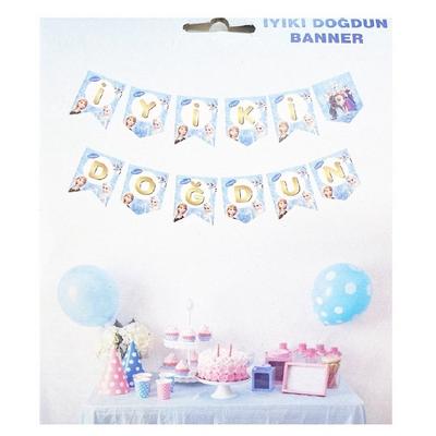 Frozen Model İyi Ki Doğdun Banner Uzar Yazı Poşetli