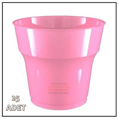 Kristal Plastik Bardak Pembe 25&#39;li