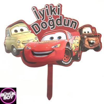 Metalize Arabalar İyi Ki Doğdun Pasta Süsü