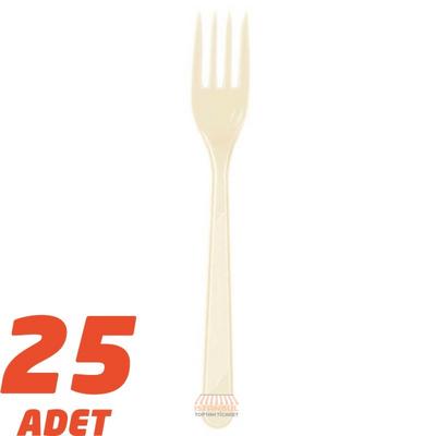 Toptan Plastik Çatal Krem Renk
