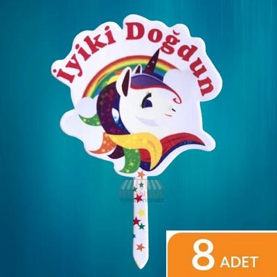 Unicorn Model İyi Ki Doğdun Karton Kürdan
