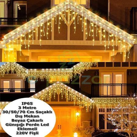  Dış Mekan 2m 100 Led 20 Saçak 30*50*70cm Çakarlı