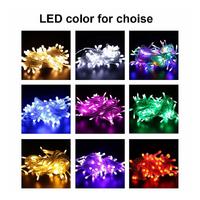 10m 100 Led Boncuk Lamba RGB Işık Şeffaf kablo