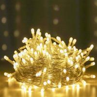 10m 60 Led Gün ışığı 2 Kademeli Şeffaf Kablo Pilli
