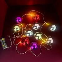 2 Metre 10 Led Pilli 2 Kademeli Parlak Top Led Yılbaşı Ağacı Süsü