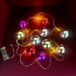 2 Metre 10 Led Pilli 2 Kademeli Parlak Top Led Yılbaşı Ağacı Süsü