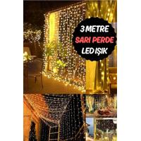 3*3 Perde Led Sarı Işık