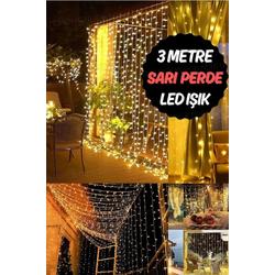 3*3 Perde Led Sarı Işık