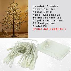 3 metre Boncuk Led Yılbaşı Gün Işığı Sarı