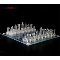 35 Cm * 35 Cm Cam Satranç Takımı