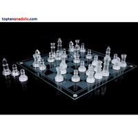 35 Cm * 35 Cm Cam Satranç Takımı