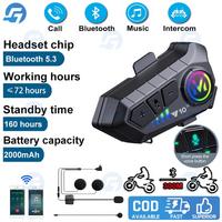 5.3 Bluetooth, Su Geçirmez, Motosiklet Kask Bluetooth Interkom, Interkom Kulaklık,Mikrofon