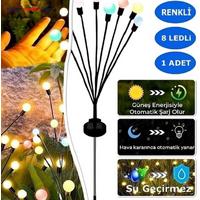 8 Led'li Güneş Enerjili Bahçe Çiti Aydınlatma Lamba (Renkli)