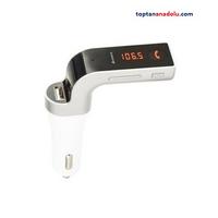 Bluetooth Araç Fm Transmitter Usb Girişli Beyaz Android Ios