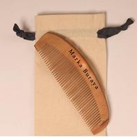 Doğal Ahşap Tarak Dar Dişli OVAL 