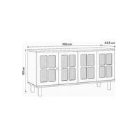 Hasırlı Atlantik Çam Krem Rustik Konsol 4 Kapaklı Doğal Hasır Desenli 160x43.5x80 Cm