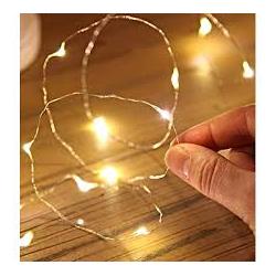 Şeffaf Kablolu Gün Işığı Sarı Renk Pilli Peri  Led Işık 20 ledli