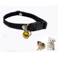 Zilli Kedi ve Köpek Tasması Siyah (Zil farklı Renklerde Gelebilir.)