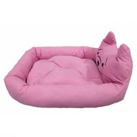 Pembe Peluş Kedi Köpek Yatağı